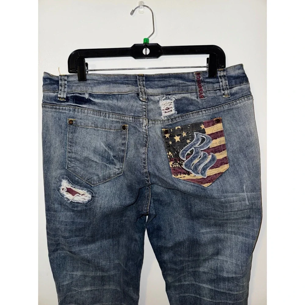 Y2K Vintage Rocawear Women's Capris Jeans Distressed Ripped Jeans - Picture 7 of 7